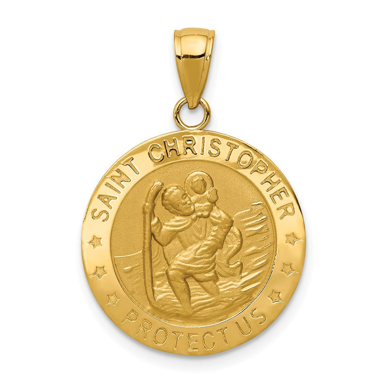 14k Yellow Gold Saint Christopher Medal Pendant