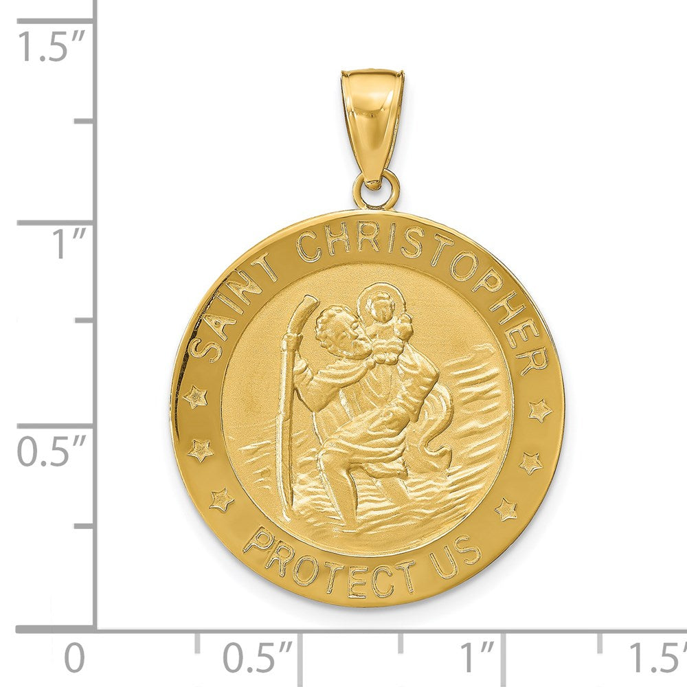 14k Yellow Gold Saint Christopher Medal Pendant