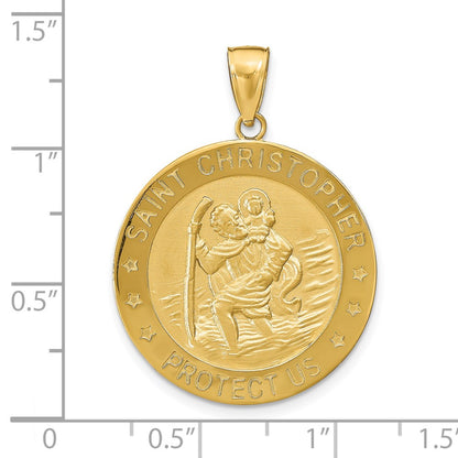 14k Yellow Gold Saint Christopher Medal Pendant