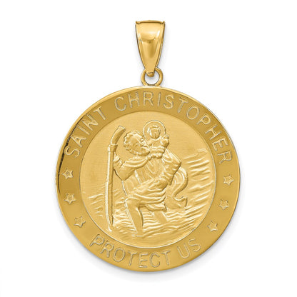 14k Yellow Gold Saint Christopher Medal Pendant