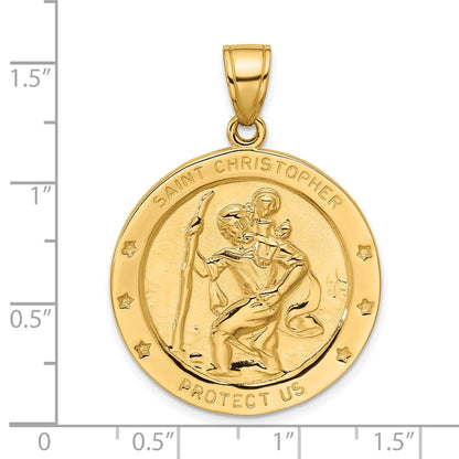 14k Yellow Gold Saint Christopher Medal Pendant