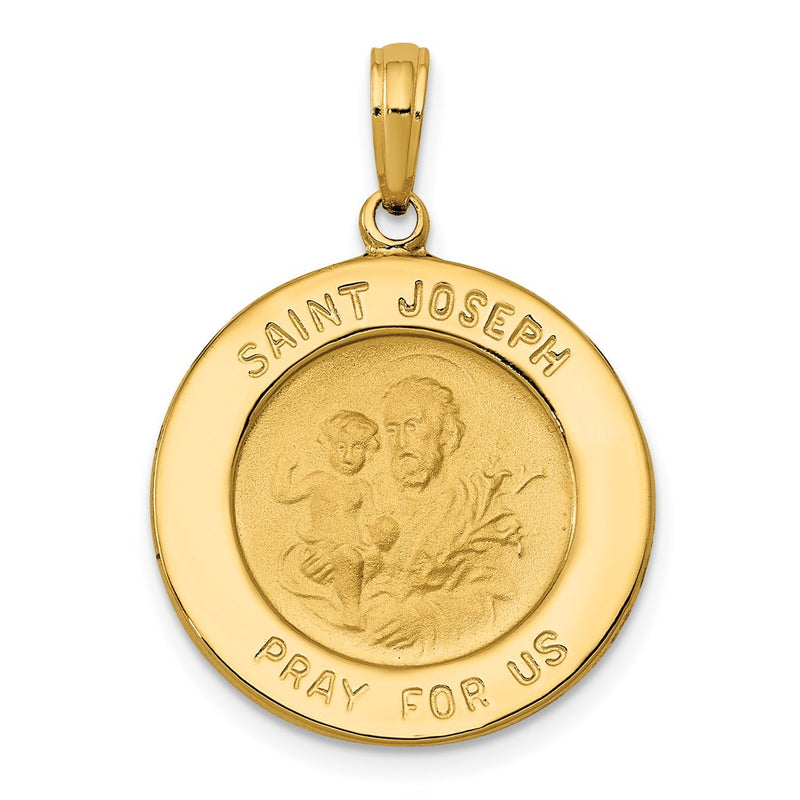 14k Yellow Gold Saint Joseph Medal Pendant