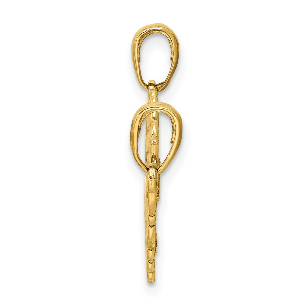 14k Yellow Gold Polished 2 Piece Break Apart HE WHO HOLDS THE KEY Charms