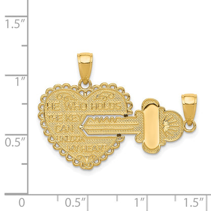 14k Yellow Gold Polished 2 Piece Break Apart HE WHO HOLDS THE KEY Charms