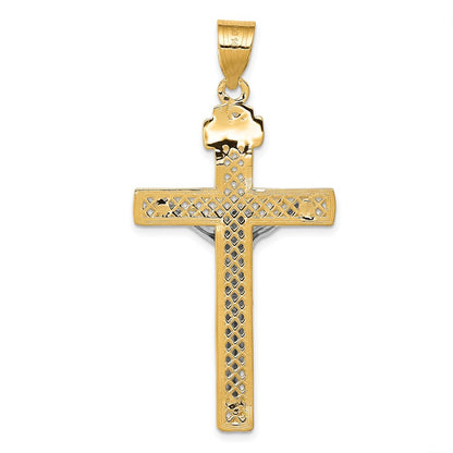 14k Two-tone Gold INRI Crucifix Pendant