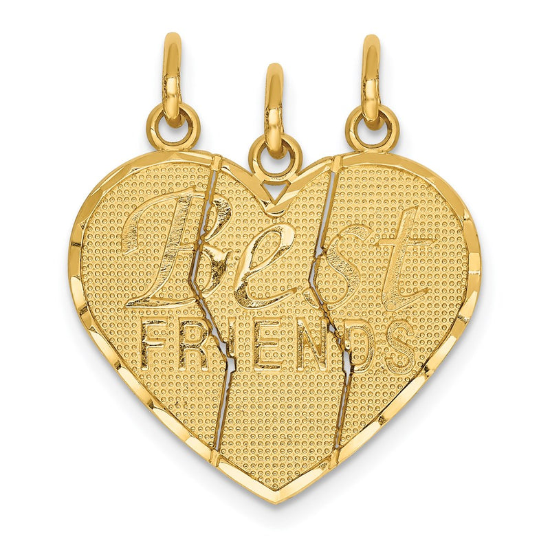 CUSTOM ORDER 14k Yellow Gold 3 piece Break-apart "Mommy's Heart" Charm Set