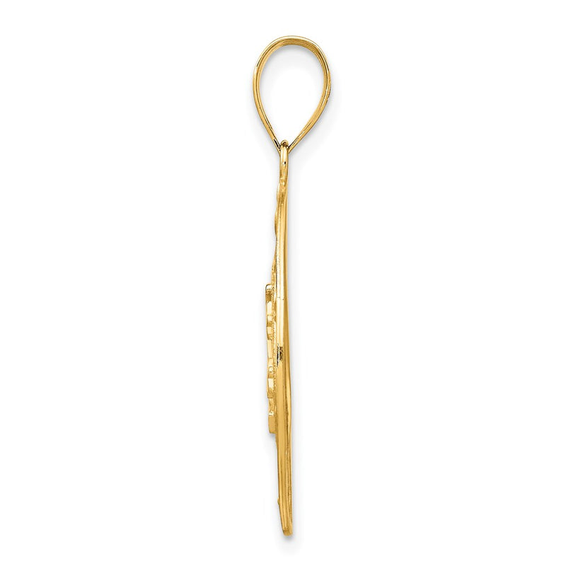 14k Yellow Gold Diamond-cut Sun with Moon and Stars Charm