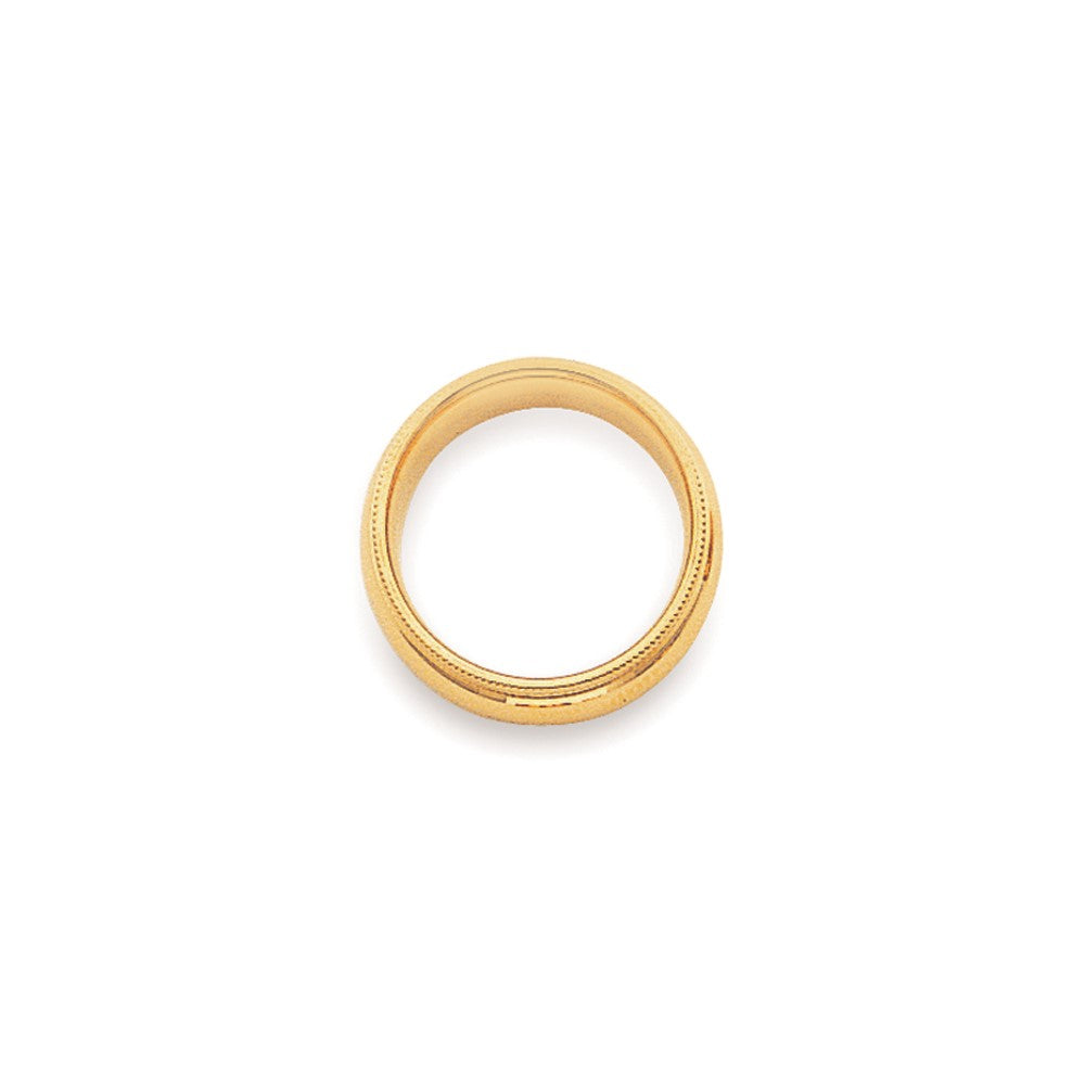Solid 18K Yellow Gold 4mm Milgrain Comfort Fit Men's/Women's Wedding Band Ring Size 13.5