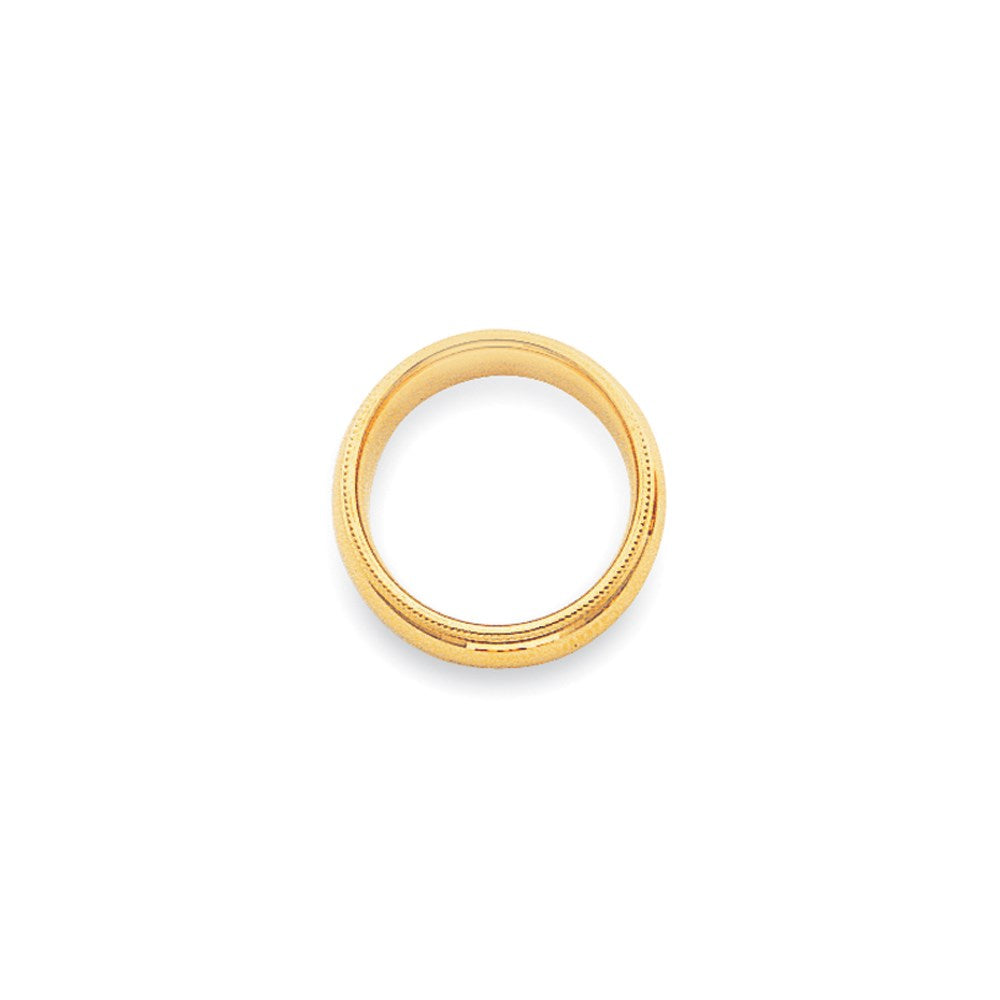 Solid 18K Yellow Gold 4mm Milgrain Comfort Fit Men's/Women's Wedding Band Ring Size 13.5