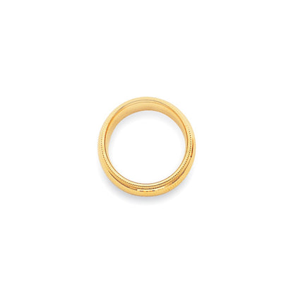 Solid 18K Yellow Gold 4mm Milgrain Comfort Wedding Men's/Women's Wedding Band Ring Size 6