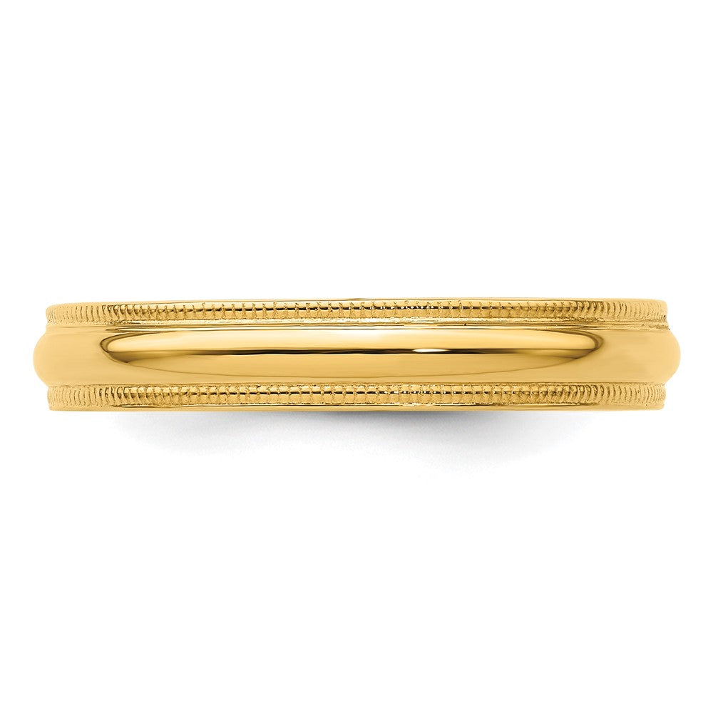 Solid 14K Yellow Gold 4mm Milgrain Comfort Wedding Men's/Women's Wedding Band Ring Size 4
