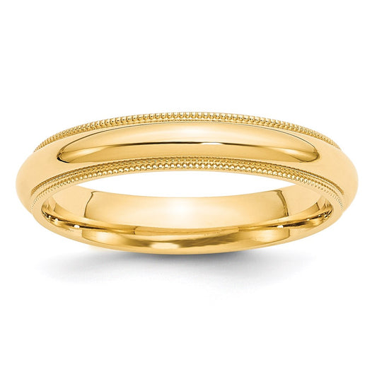 Solid 18K Yellow Gold 4mm Milgrain Comfort Wedding Men's/Women's Wedding Band Ring Size 5.5