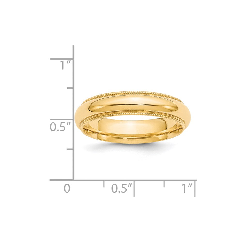 Solid 18K Yellow Gold 5mm Milgrain Comfort Fit Men's/Women's Wedding Band Ring Size 12.5