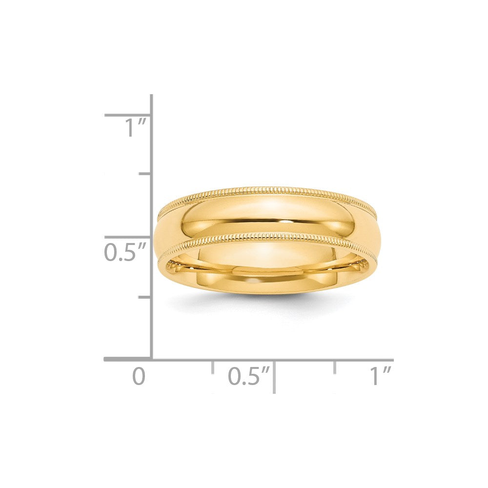 Solid 18K Yellow Gold 6mm Milgrain Comfort Wedding Men's/Women's Wedding Band Ring Size 10
