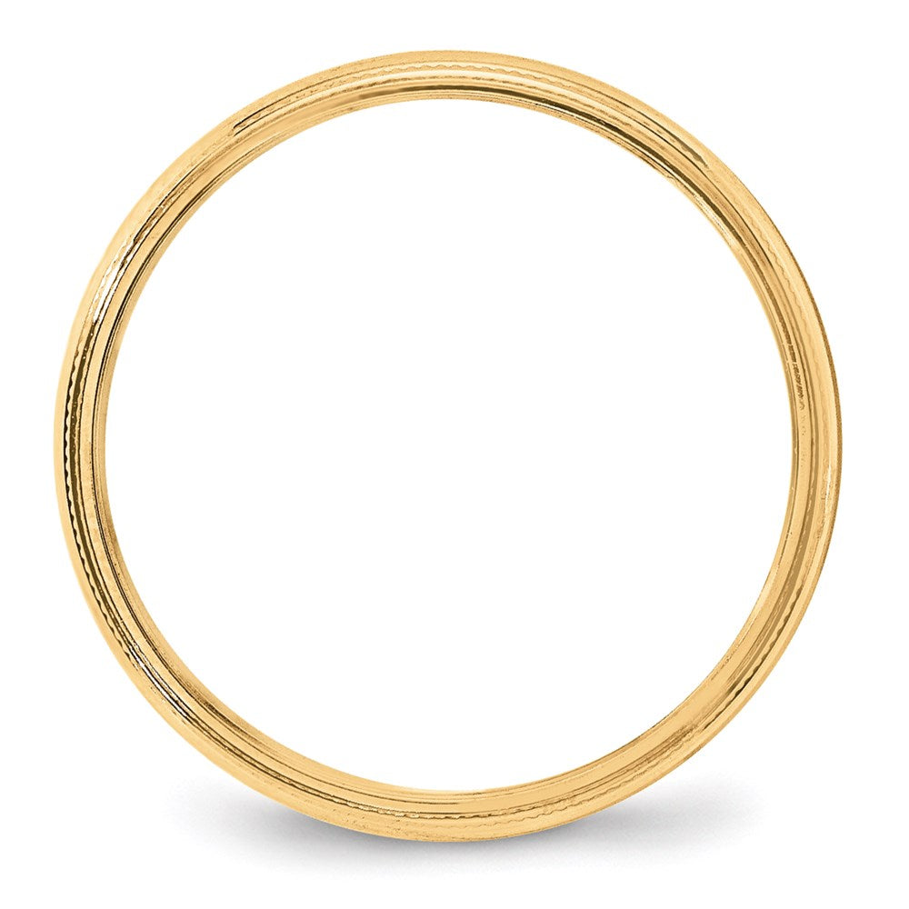 Solid 18K Yellow Gold 4mm Light Weight Milgrain Half Round Men's/Women's Wedding Band Ring Size 11.5