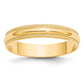 Solid 18K Yellow Gold 4mm Light Weight Milgrain Half Round Men's/Women's Wedding Band Ring Size 4.5