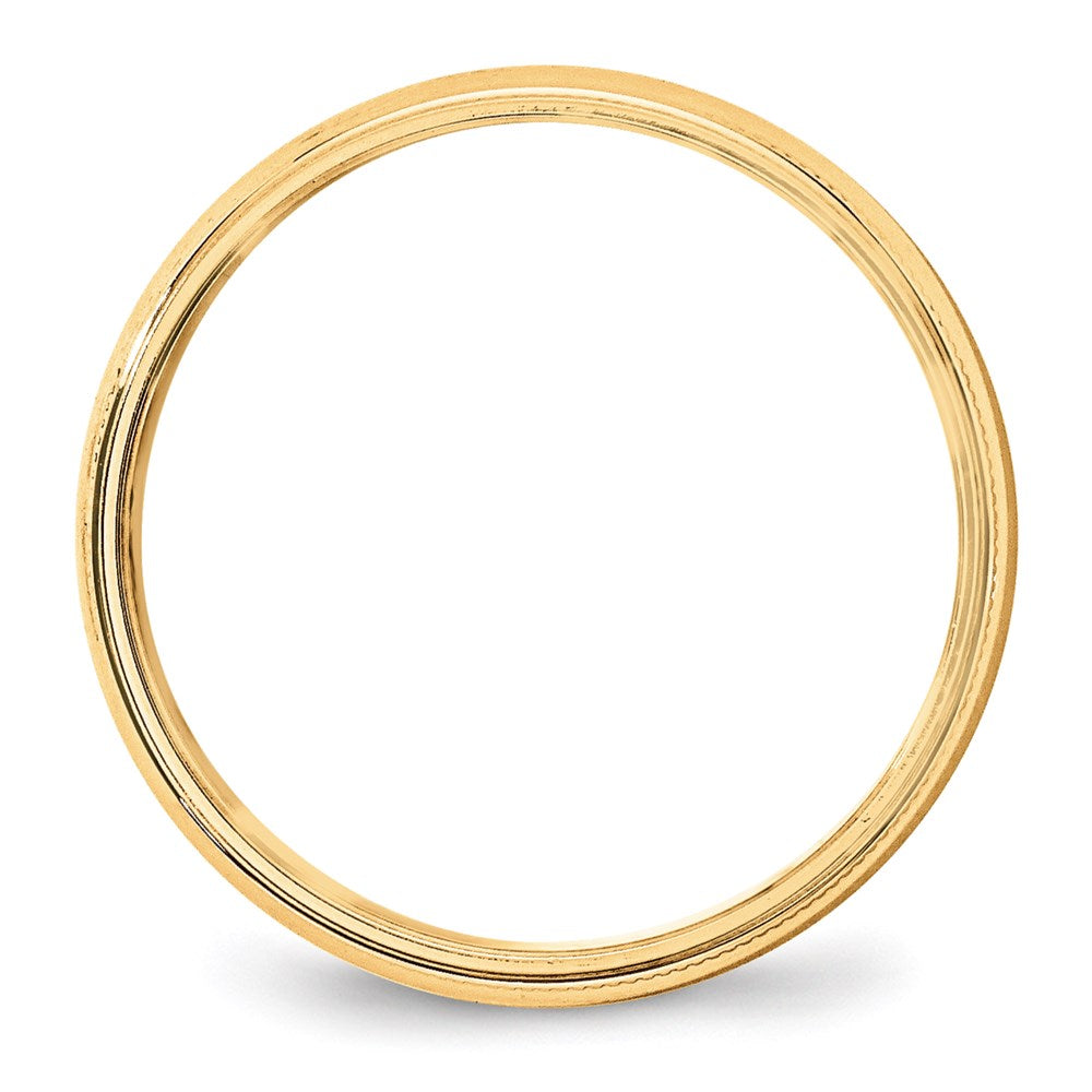 Solid 18K Yellow Gold 5mm Light Weight Milgrain Half Round Men's/Women's Wedding Band Ring Size 5