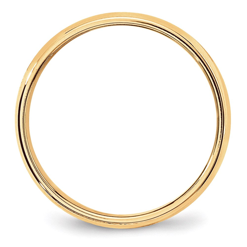 Solid 18K Yellow Gold 6mm Light Weight Milgrain Half Round Men's/Women's Wedding Band Ring Size 5