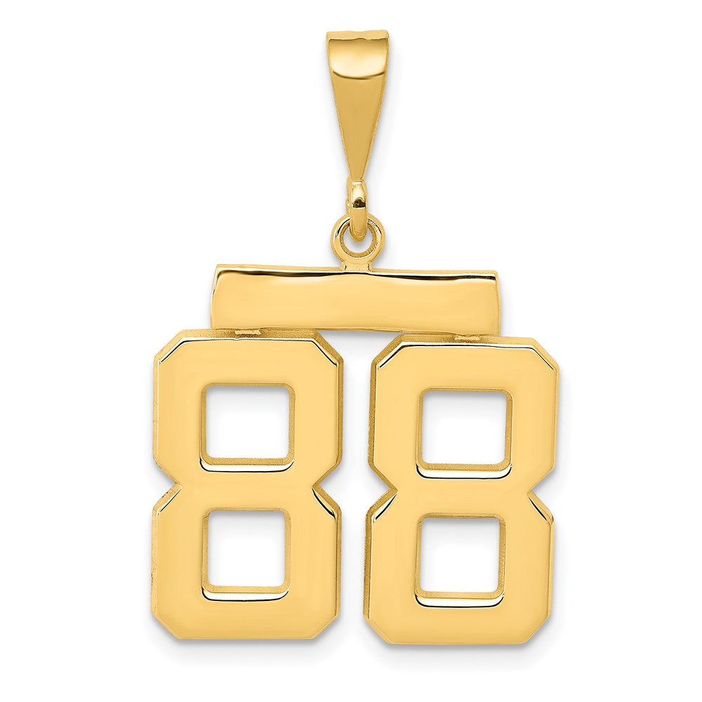 14k Yellow Gold Medium Polished Number 88 Charm