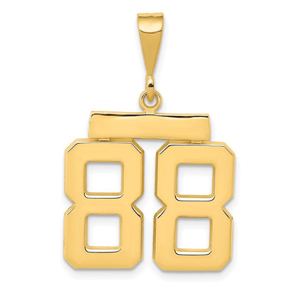 14k Yellow Gold Medium Polished Number 88 Charm