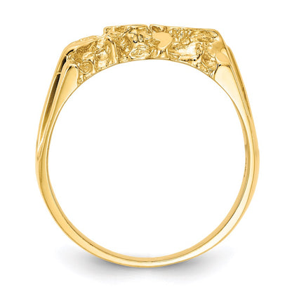 14K Yellow Gold Men's Nugget Ring