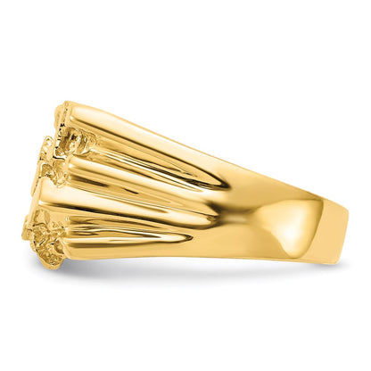 14K Yellow Gold Men's Nugget Ring