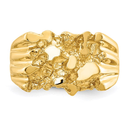 14K Yellow Gold Men's Nugget Ring