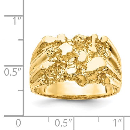 14K Yellow Gold Men's Nugget Ring