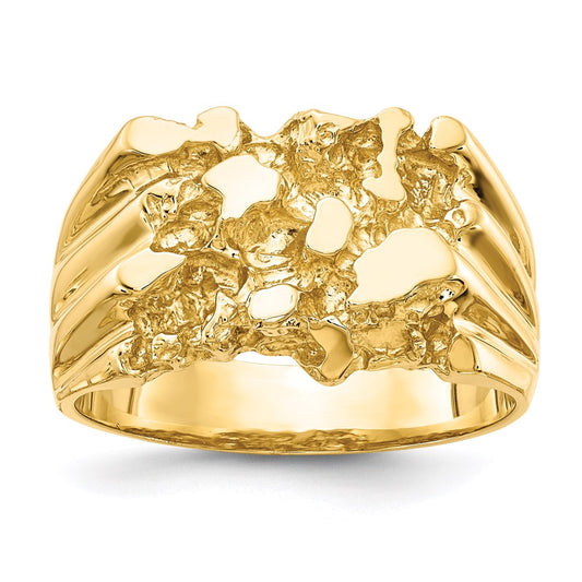 14K Yellow Gold Men's Nugget Ring