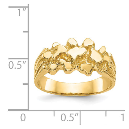 14K Yellow Gold Nugget Ring