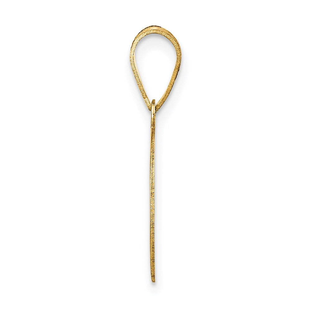 14k Yellow Gold Polished Number 1 Black Enamel Oval Pendant