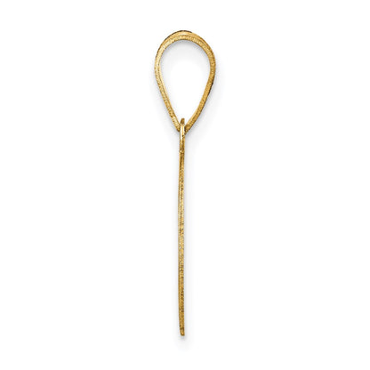 14k Yellow Gold Polished Number 6 Black Enamel Oval Pendant