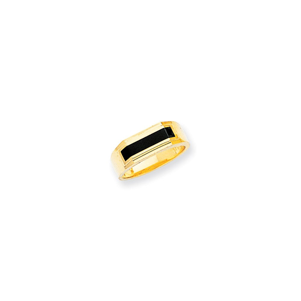14K Yellow Gold Black Onyx Ring