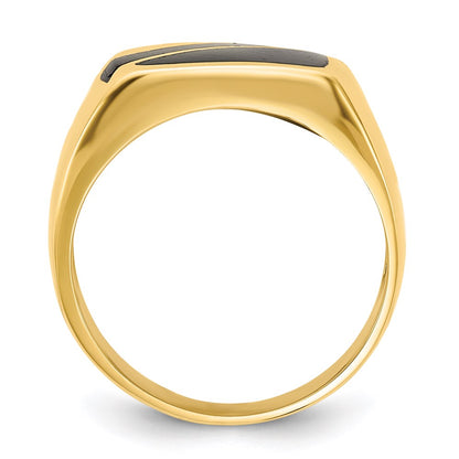 14K Yellow Gold Black Onyx Ring