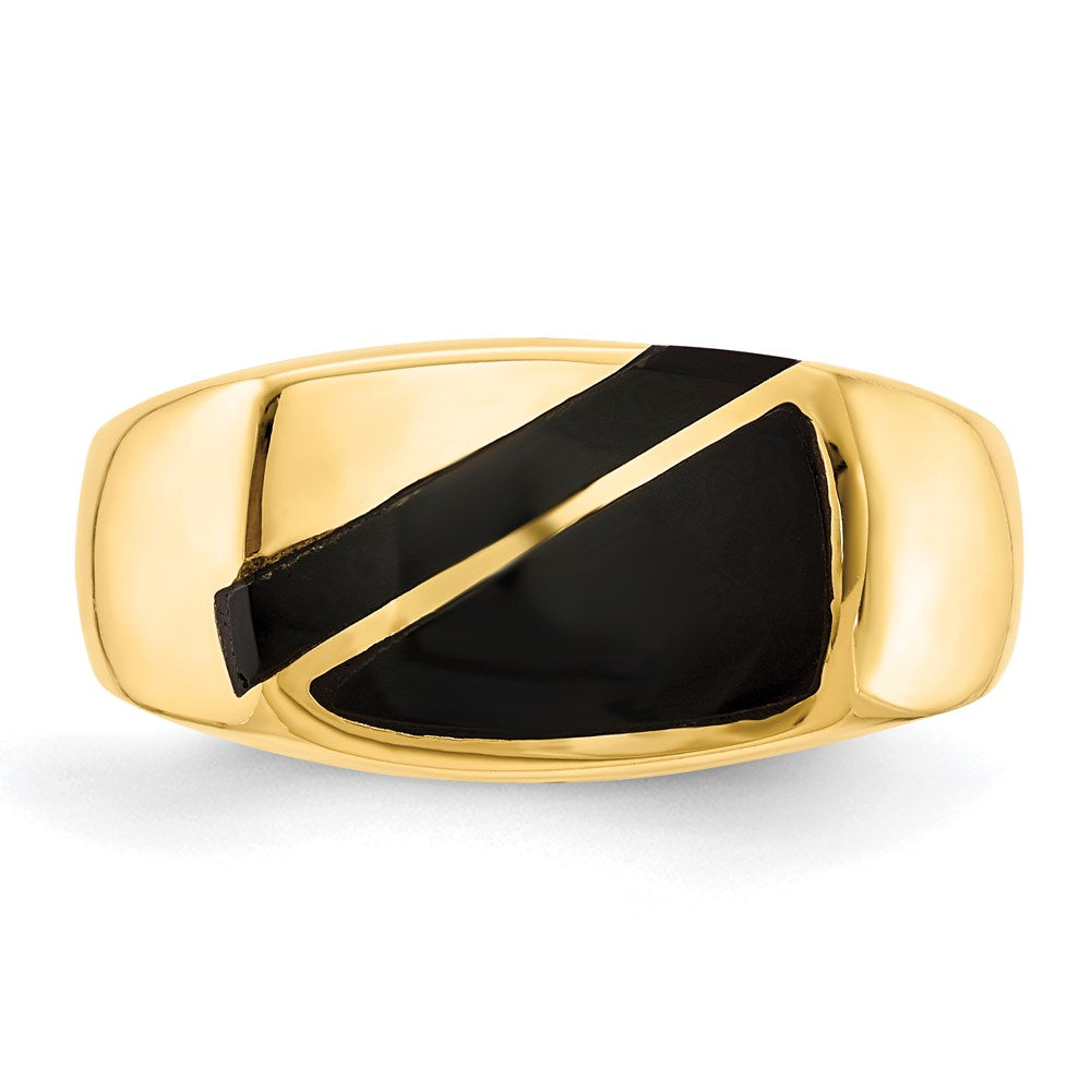 14K Yellow Gold Black Onyx Ring