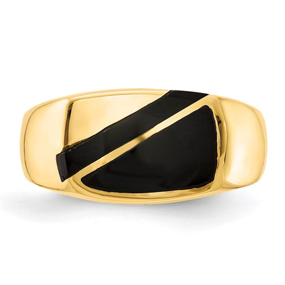 14K Yellow Gold Black Onyx Ring