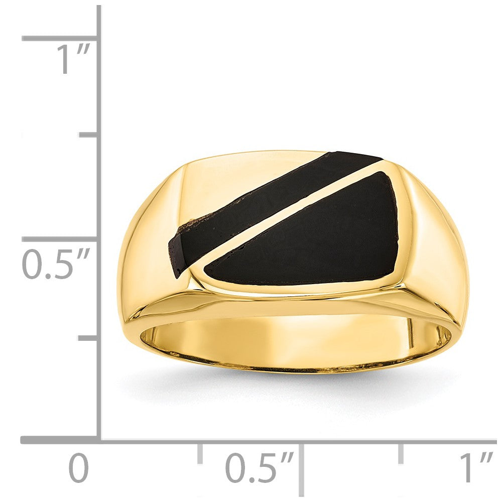 14K Yellow Gold Black Onyx Ring