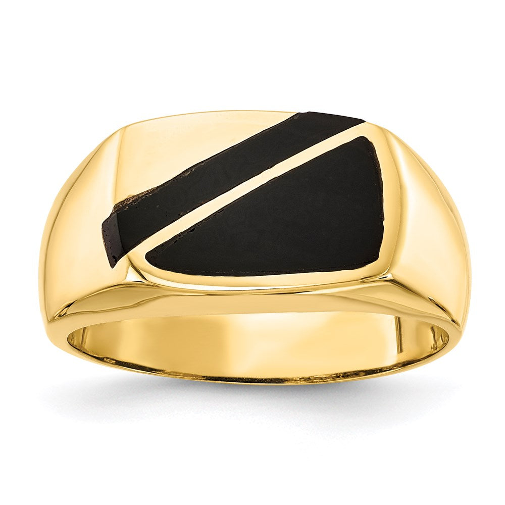 14K Yellow Gold Black Onyx Ring