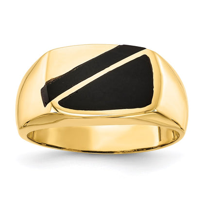14K Yellow Gold Black Onyx Ring