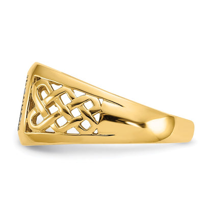 14K Yellow Gold Lapis Real Diamond Ring
