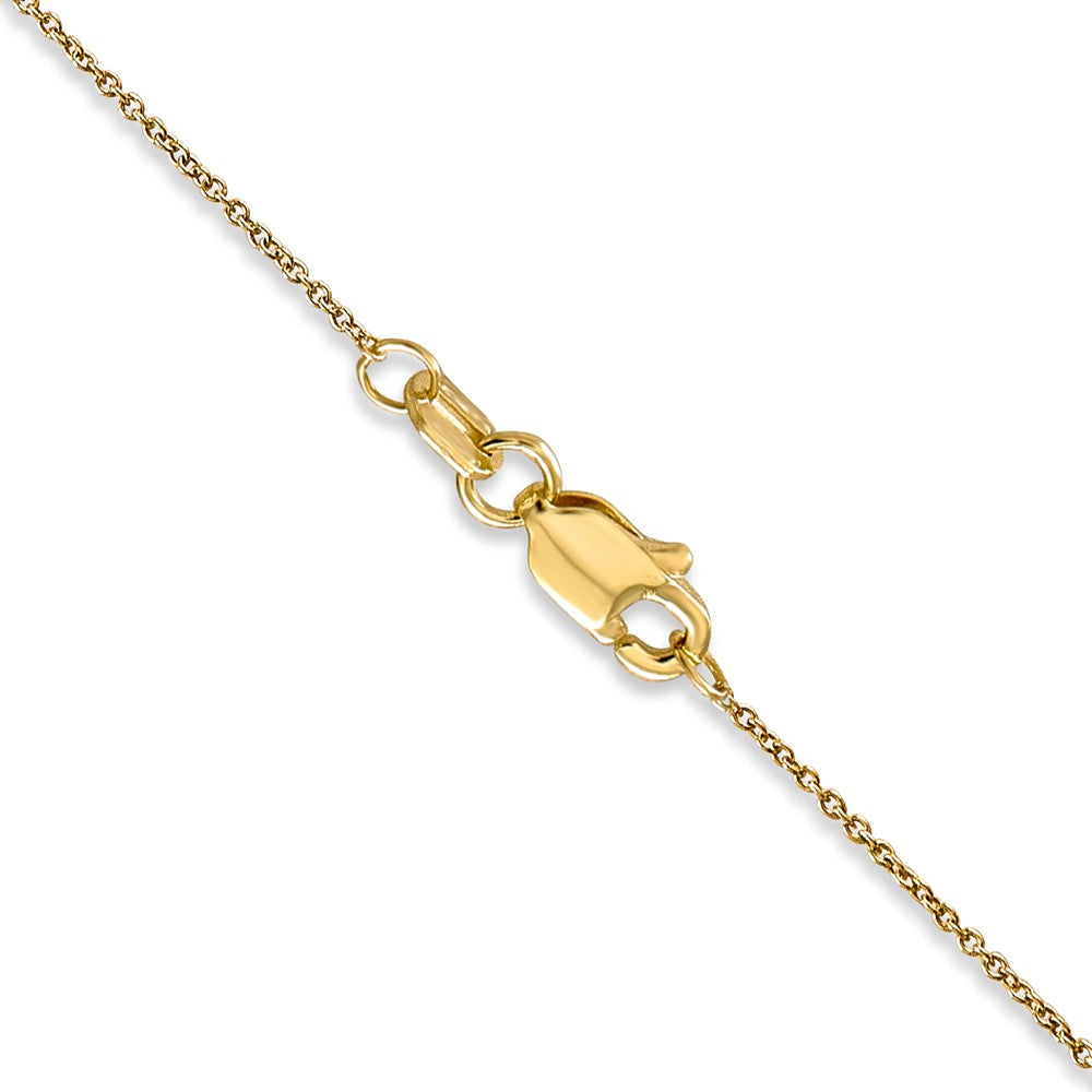 14K Yellow Gold 16 inch .75mm Cable with Spring Ring Clasp Pendant Chain Necklace
