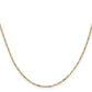 14K Yellow Gold 16 inch 1.25mm Flat Figaro with Spring Pendant Ring Pendant Chain Necklace