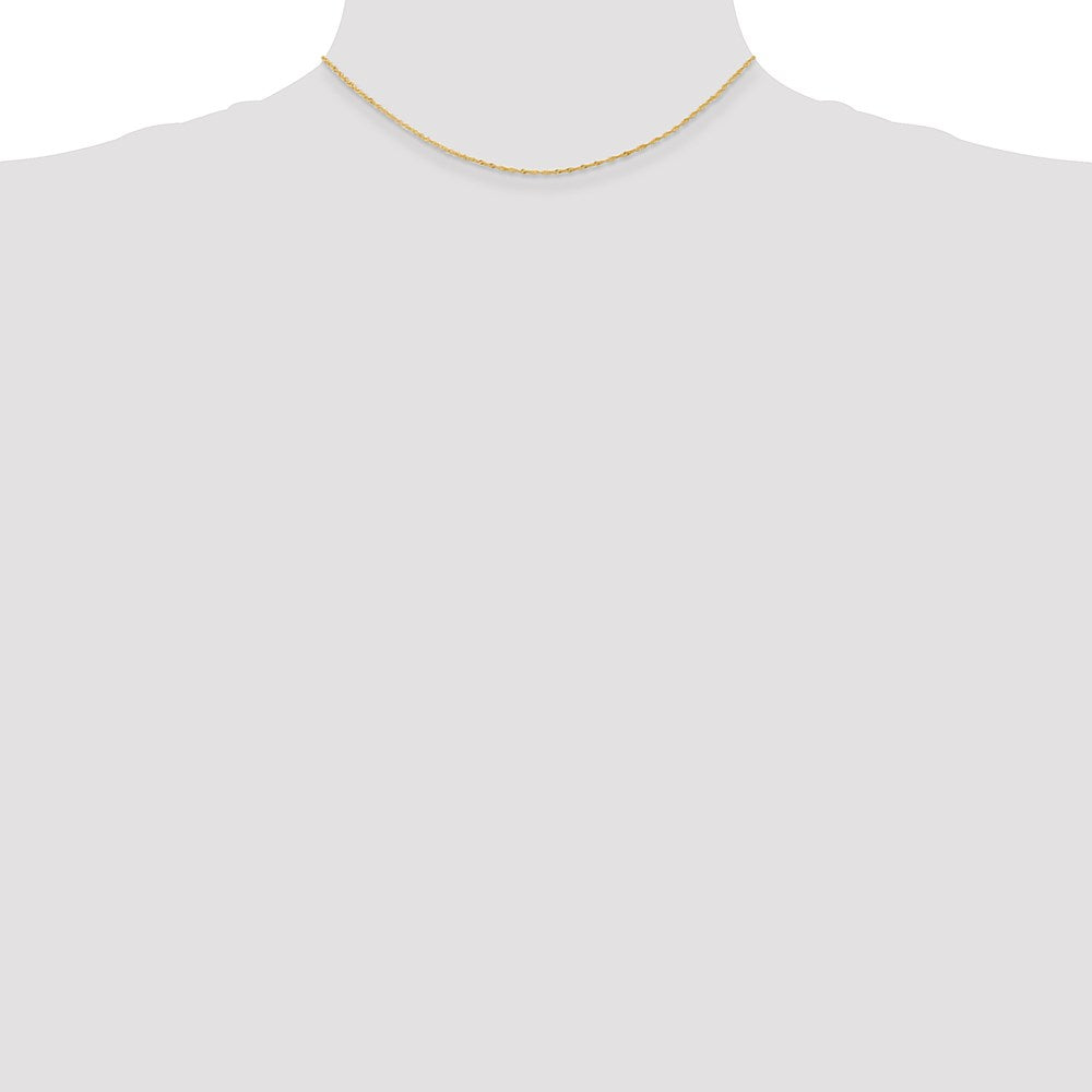 14K Yellow Gold 14 inch 1.10mm Singapore with Spring Ring Clasp Children Necklace Chain Necklace