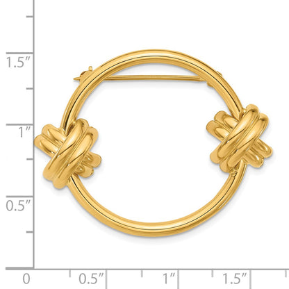 14k Yellow Gold Fancy Circle Pin