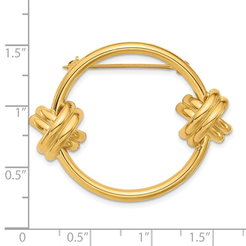 14k Yellow Gold Fancy Circle Pin