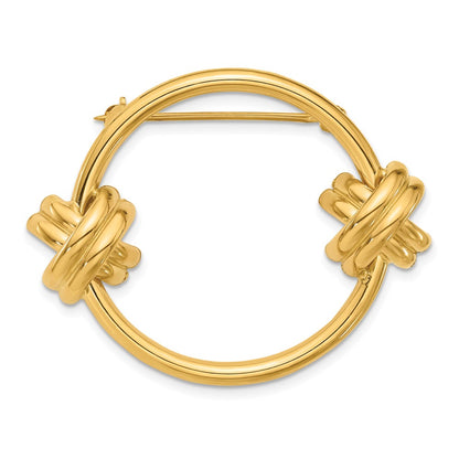 14k Yellow Gold Fancy Circle Pin