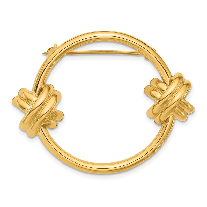 14k Yellow Gold Fancy Circle Pin