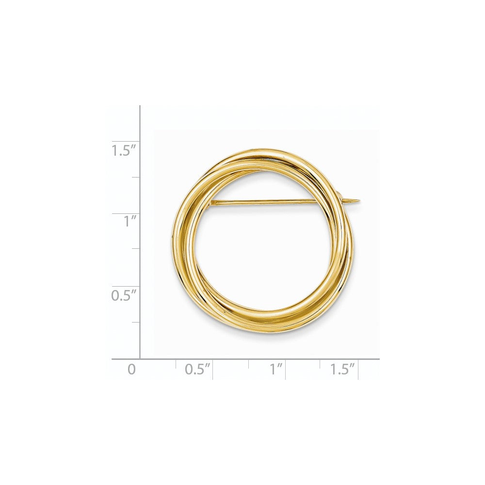 14k Yellow Gold Circle Pin