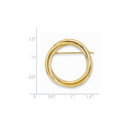 14k Yellow Gold Circle Pin