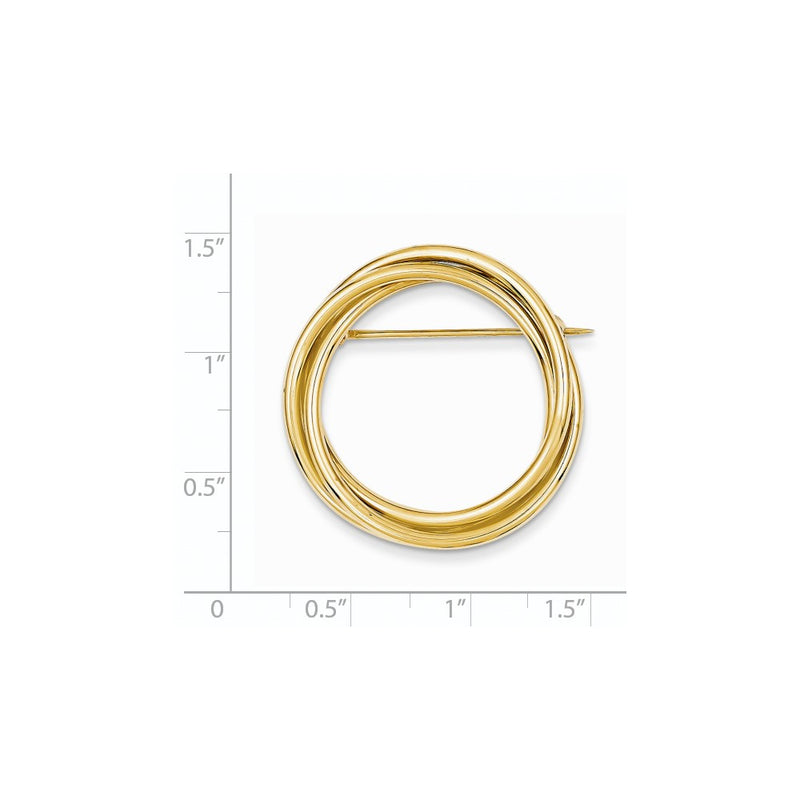 14k Yellow Gold Circle Pin